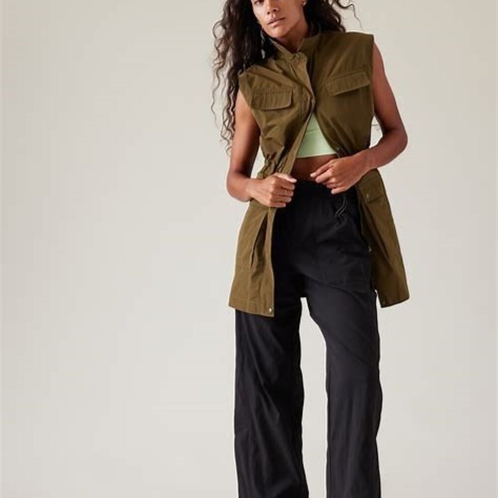 ATHLETA BOUNDLESS VEST ACACIA OLIVE NEW W TAGS XXS WATER RESISTANT UPF PROTECT